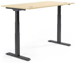 Soennecken Schreibtisch 1200x605-1255x800mm Platte Ahorn Gestell schwa