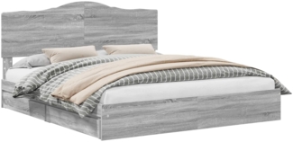 vidaXL Aufbewahrungsbett Graues Sonoma 200x200 cm Holzwerkstoff 3413476