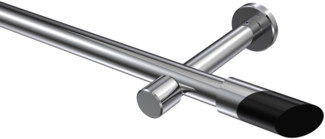 Gardinenstangen-Set Prestige Verano 120 cm, 1-läufig (ohne Ringe), 20 mm Ø Chrom