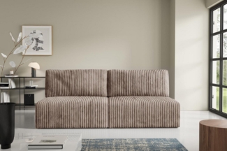 Compleo Schlafsofa klein, Cordsofa ohne Armlehnen, zweisitzer SAMBA, Designer-Sofa