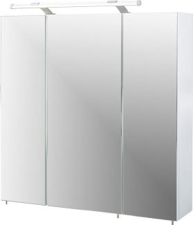 Schildmeyer Spiegelschrank Dorina, mit höhenverstellbaren Glasböden Breite 70 cm, 3-türig, LED-Beleuchtung, Schalter-/Steckdosenbox