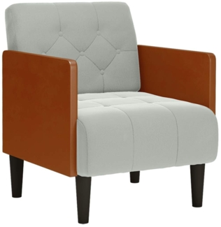 vidaXL Sessel mit Armlehnen Hellgrau 55 cm Samt 4100595