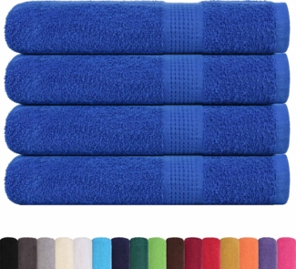 vidaXL Handtücher 4 Stk. Blau 100x200 cm 360 g/m² 100% Baumwolle 136723