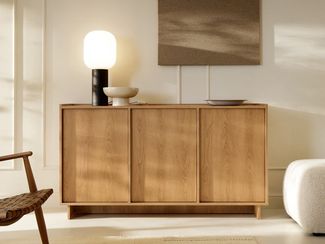 Compleo Kommode japandi KELLOS, Sideboard mit 3 Türen, Minimalistisches Design