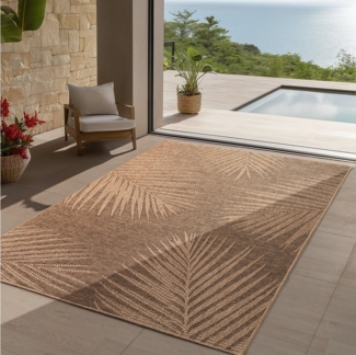 Teppium Teppich Natürlicher Jute-Optik Outdoor-Stil, Rechteckig, Höhe: 5 mm, Indoor Outdoor Teppich Wetterfest 3D Optik Wohnzimmer Küchen Terrasse