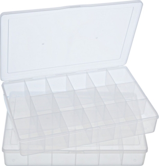 VBS Aufbewahrungsbox, mit 17 Fächern 27 x 18 x 4 cm 2er-Pack