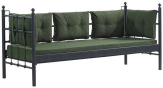 Casa Padrino Jugendstil Gartensofa Schwarz / Dunkelgrün 200 x 70 x H. 92 cm - Garten Sofa - Terrassen Sofa - Garten & Terrassen Möbel