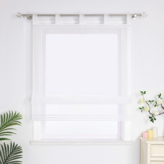 Delien Raffrollo Sophia, mit Schlaufen, Voile Uni Wohnzimmer Gardine