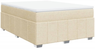 vidaXL Boxspringbett mit Matratze Creme 140x190 cm Stoff 3285475