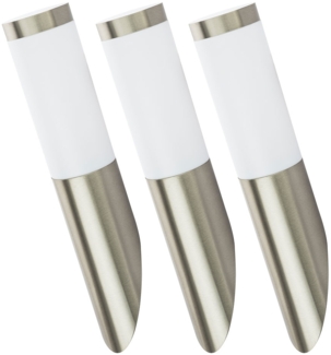 3er Set Wandlampe, Edelstahl, silber, H 40 cm