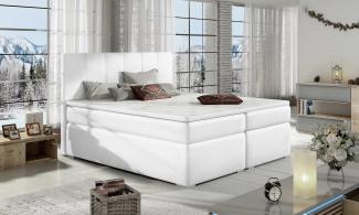Stylefy Jupiter Boxspringbett Weiß Kunstleder MADRYT 140x200 cm