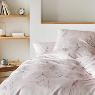 elegante Seiden Satin Bettwäsche Ensemble puder|155x220 cm + 80x80 cm