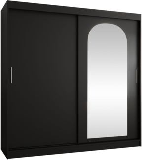 Kleiderschrank Samker 200 cm (Farbe: Schwarz, ohne Schubladen)