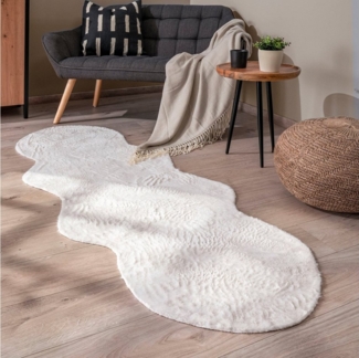 Paco Home Fellteppich Pelt 640, fellförmig, Höhe: 16 mm, Kunstfell, Uni Farben, sehr weicher Flor