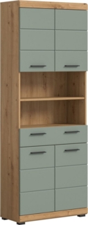 INOSIGN Hochschrank Siena, Breite 74cm, 4 Türen, 1 Schubkasten, 2 offene Fächer, MDF-Front in verschiedenen Farben erhältlich, Badmöbel, Badschrank, Schrank, Bad