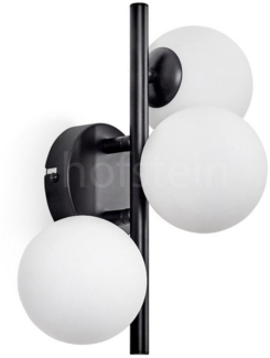 hofstein Wandleuchte Wandlampe aus Metall/Glas in Schwarz/Weiß, ohne Leuchtmittel, Leuchte mit Glasschirmen, An/-Auschalter, 3xG9, ohne Leuchtmittel