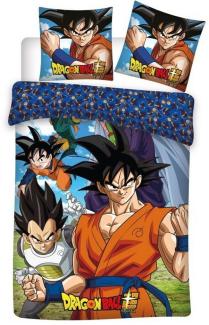 Dragon Ball Bettwäsche Anime Dragon Ball Goku Flanell Bettwäsche Set, Bettdeckenbezug 135-140x200 cm Kissenbezug 65x65 100% Baumwolle