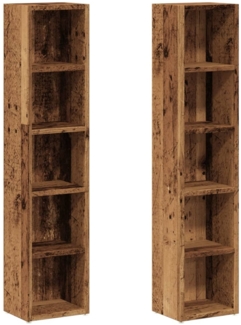 vidaXL CD-Regale 2 Stk. Altholz-Optik 21x16x93,5 cm Holzwerkstoff 855838
