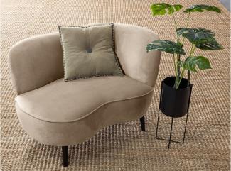 Lounge Sessel Sara rechts - Samt Khaki