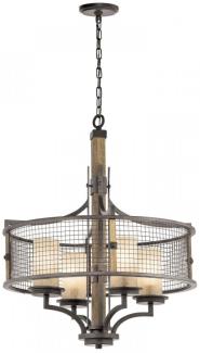 Elstead Lighting Ahrendale 4-Light Kronleuchter 4-flammig E27 stahlgrau