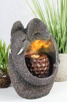 Arnusa Zimmerbrunnen Elefant Springbrunnen BK836, (Komplett Set), mit Beleuchtung in warmweiß