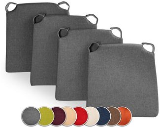 sunnypillow Stuhlkissen 4er Set Kissen Maße: 42 (vorne), 35 (hinten) x 40 x 5 cm