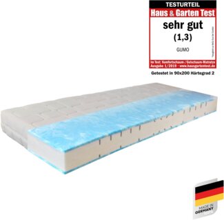 Gelschaummatratze GUMO & GUMO Maxx, 7 Zonen Matratze 90x200,140x200-Höhe 20 cm und 25cm, Beco, druckentlastende Gelschaumauflage, weiche & feste Seite, atmungsaktiv