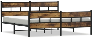 vidaXL Metallbett ohne Matratze Räuchereiche 200x200 cm 3308469