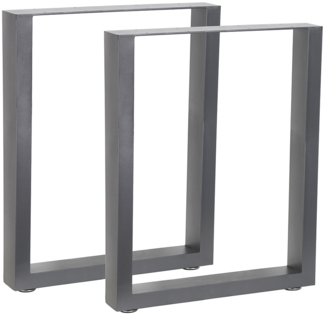 Tischuntergestell 60x72 cm Möbelfüße Grau Tischbeine Industrie Bankkufen Stahl
