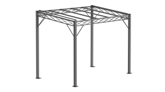 ELEO Pergola rechteckig Ischia 3 x 2 m pulverbeschichtet anthrazit