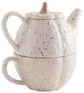 Next Becher Tea for One Stapel-Teekanne und Teetasse, Kürbis, Steingut