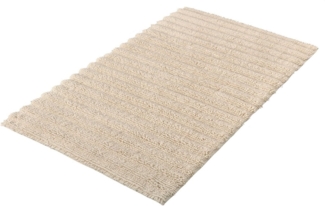 Kleine Wolke Badematte Yara, Höhe 5 mm, beidseitig nutzbar, fußbodenheizungsgeeignet, Baumwolle, rechteckig, Badteppich, Uni Farben, gestreift, waschbar