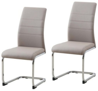 HTI-Line Freischwinger Schwingstuhl 2er Set PU cappuccino SallyC (Set, 2 St), Freischwinger Esszimmerstuhl Kunstleder
