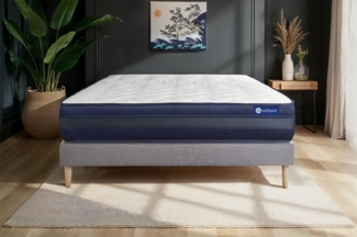 Actilatex tech matratze 140x210 cm + Bettgestell mit lattenrost - Dicke : 24cm - Latex und Memory-schaum - H5