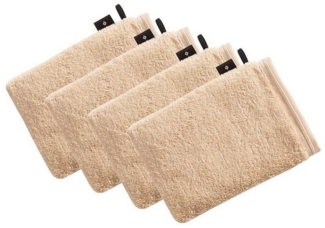 Vossen Waschhandschuh 4er Pack Waschhandschuh 22 x 16 cm Vegan Life, Frottier (Spar-Set, 4-St), Vegan