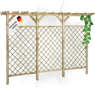 DELUKE® Pergola aus Holz GITTO 3x2 m Kiefernholz Rankhilfe Pergola Holz Bausatz freistehend Gartendeko Gartenbogen Gartenpergola