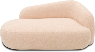 DOMO. collection Recamiere 700013, Liege mit Zierkissen, oval, Füße mit Filzgleitern, Chaiselongue, Sofa, Polstergarnitur, 183 x 105 x 75 (BxTxH), beige