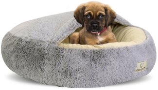 AIO Tierbett, Haustierbett mit Kapuze Shaggy Fluffy
