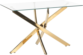 Esstisch MARAMO 120 cm 70 cm Sicherheitsglas Gold