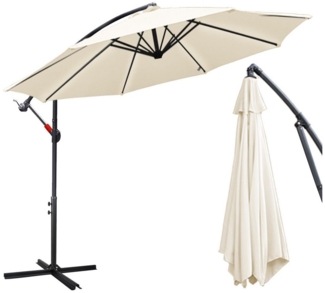 Clanmacy Sonnenschirm Sonnenschirm 300/350cm UV40+ UV-Schutz Gartenschirm Pavillon Terrassen, Aluminium/Polyester