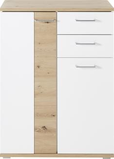 Schuhschrank >SIGNO II< (BxHxT: 80x106x38 cm) in Artisan/Weiß aus MDF