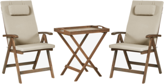 Bistro Set AMANTEA PREMIUM Akazienholz Taupe