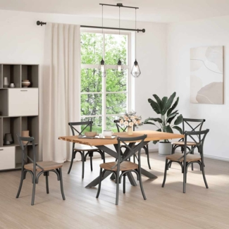 vidaXL Esstisch mit Baumkanten 180x100x74 cm Massivholz Eiche Rechteck 3304453