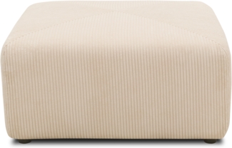 DOMO. collection Polsterhocker 800011, Hocker, quadratisch, individuell kombinierbar, Cord Modul-Fußhocker, Polstergarnitur, 85 x 85 x 42 (BxTxH), creme
