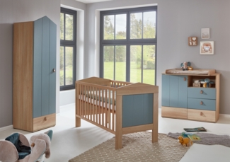 3-teiliges Babymöbel-Komplettset »Roofy« mit 1-trg. Kleiderschrank, Salbei / Nagano Oak, Arthur Berndt