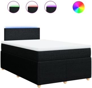vidaXL Boxspringbett mit Matratze Schwarz 120x200 cm Stoff 3289718