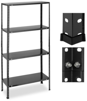 Schwarzes Schwerlastregal mit 4 Ebenen 10044647