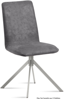 Esszimmerstuhl (8er-Set) Dorice 47 x 92 x 60 Edelstahl/Grau