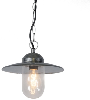 Qazqa Außen-Deckenleuchte Munich, ohne Leuchtmittel, E27, Grau, Landhaus, Stahl, 1-flammig