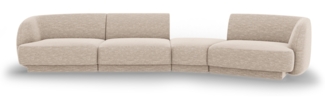 Micadoni Modulares Sofa Miley 4-Sitzer Rechts Chenille Eden Beige